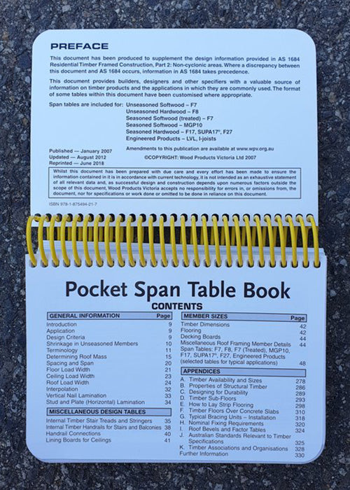 Framing Pocket Span Table Book